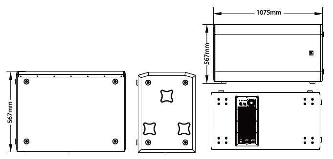 双18英寸有源低音扬声器尺寸图